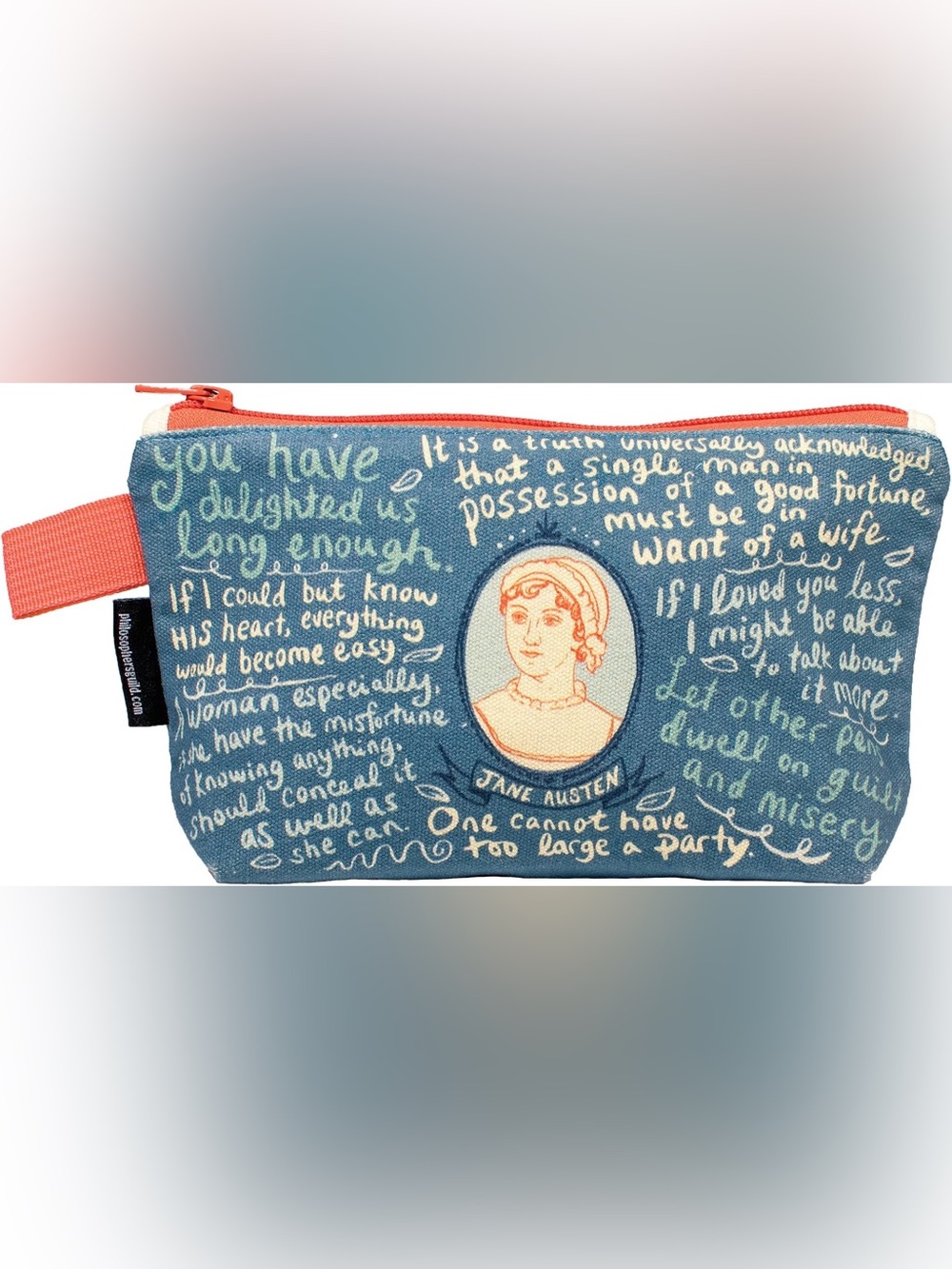 NWT! Jane Austen Portrait Canvas Pouch, THE UNEMPLOYED PHILOSOPHER’S GUILD